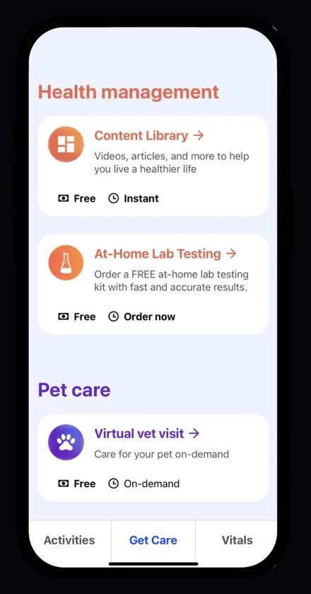 CHAMP app screen